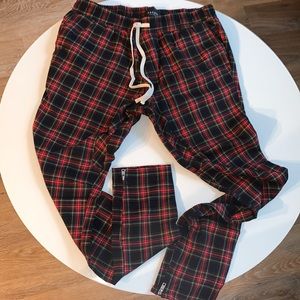 Mult-Color Plaid Jersey Pants